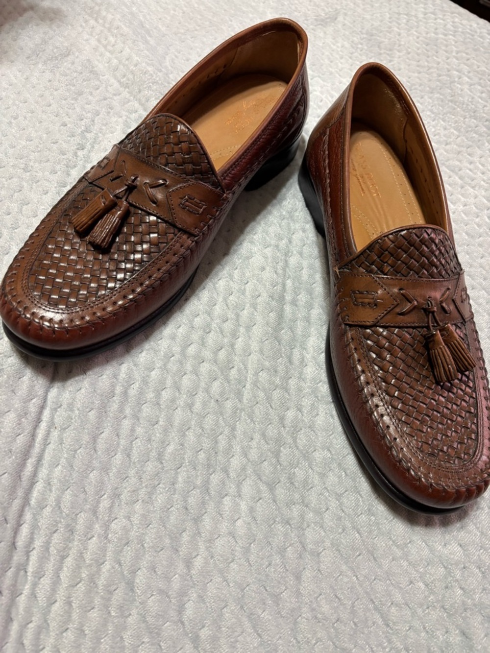 Men's Woven Tassel Slip-On Loafers in Brown